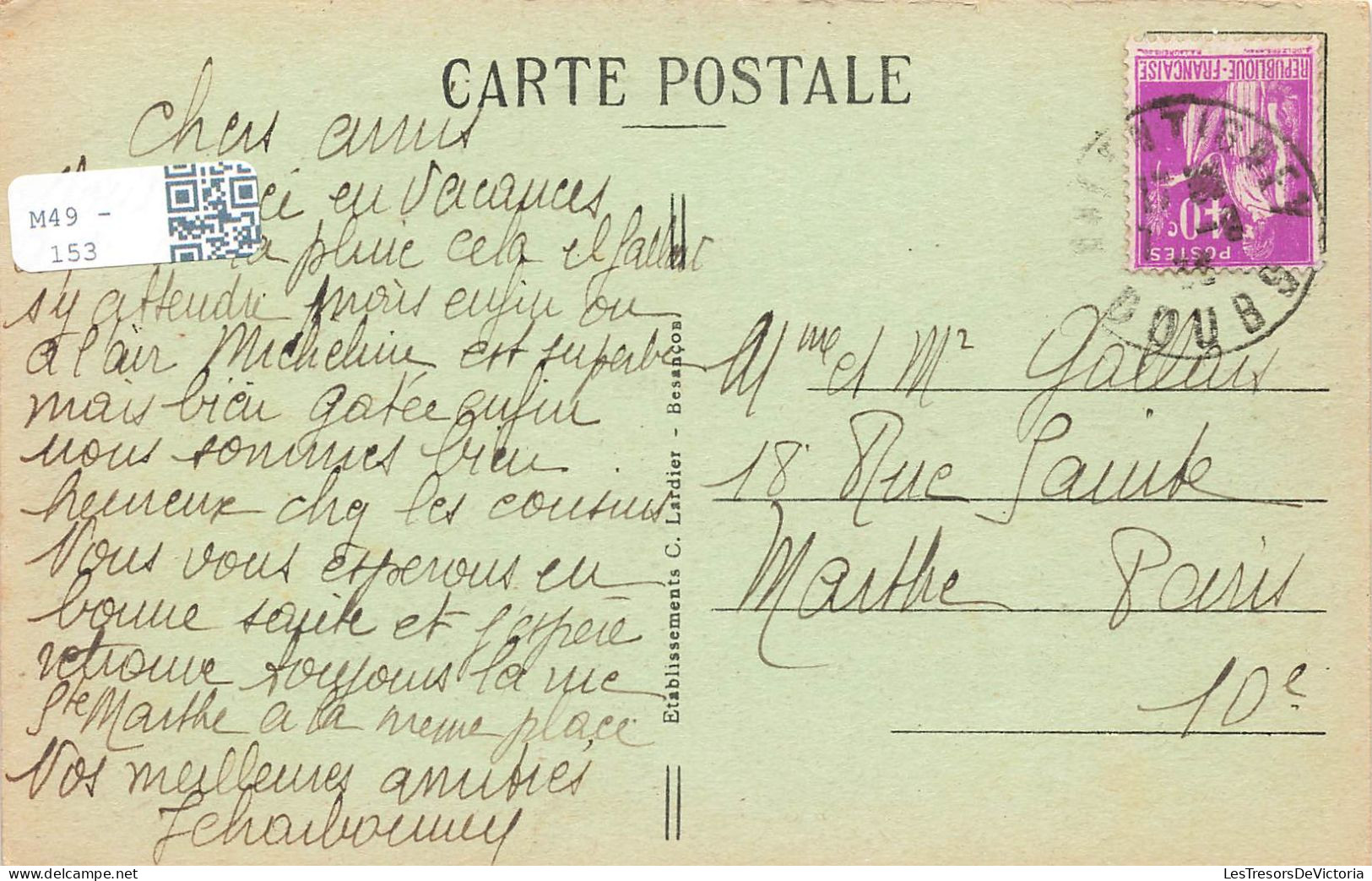 FRANCE - Valentigney - Vue Sur La Rue Du Pont - Carte Postale Ancienne - Valentigney