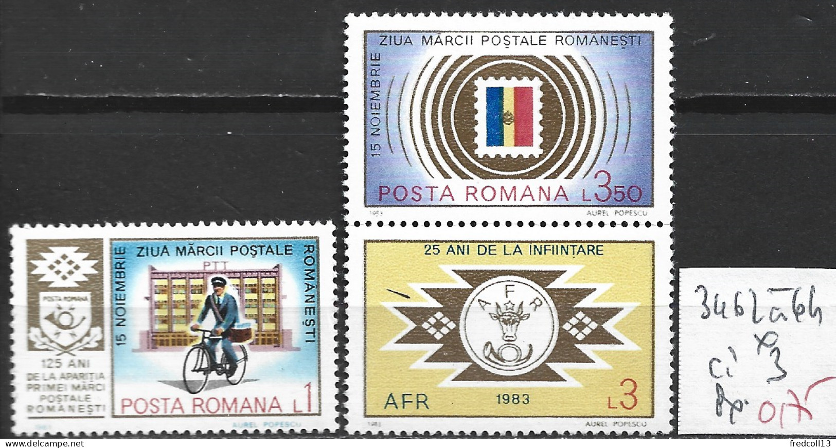 ROUMANIE 3462 à 64 * Côte 3 € - Unused Stamps