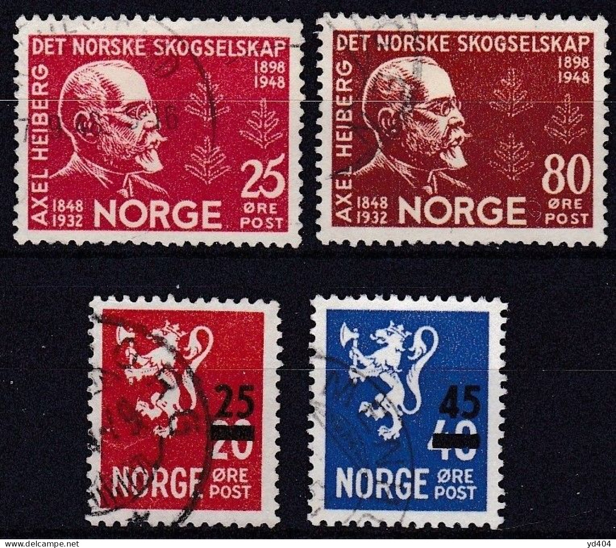 NO060B – NORVEGE - NORWAY – 1948-49 – YEARS SET – SG # 397/8-401/7 USED 7,50 € - Oblitérés