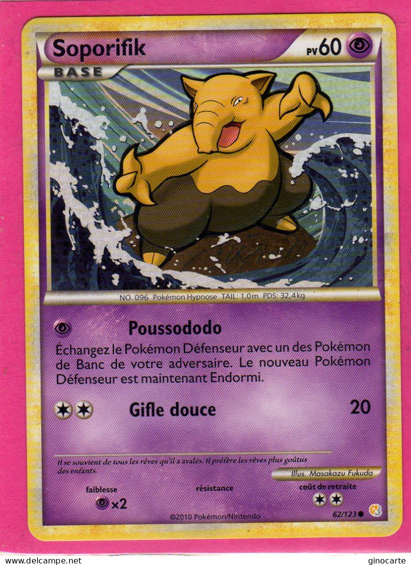 Carte Pokemon Francaise 2010 Heart Gold Soulsilver 62/123 Soporifik 60pv Neuve - HeartGold SoulSilver