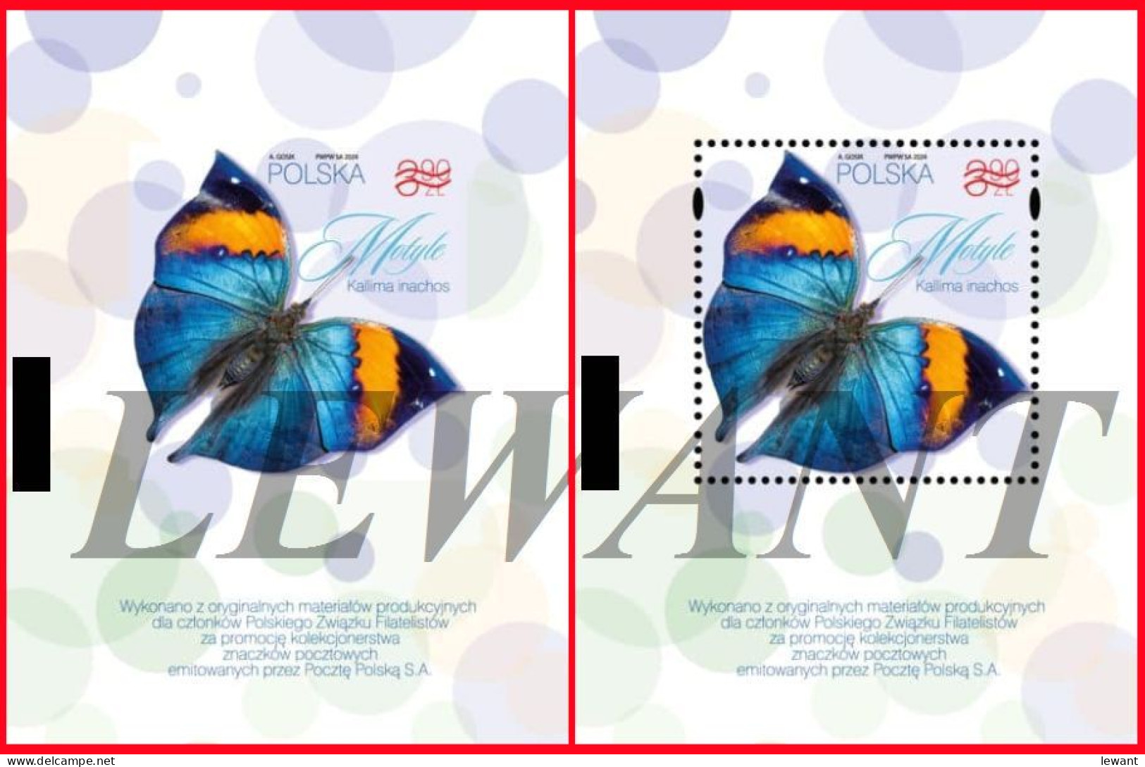 2024.02.21.  Butterflies - Official Release Polish Post - 2 X Block A;B ND. MNH - Unused Stamps