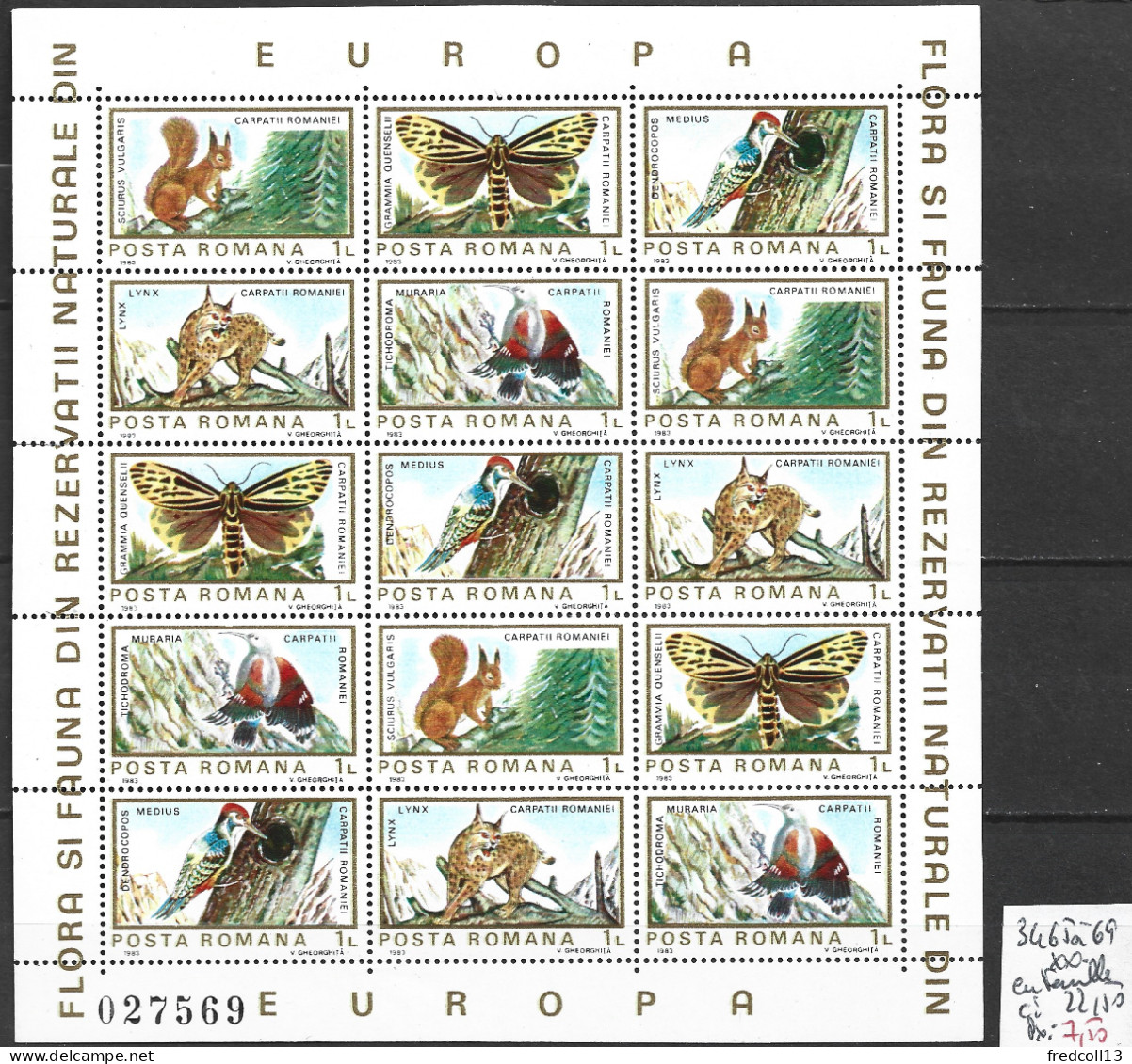 ROUMANIE 3465 à 69 En Feuille ** Côte 22.50 € - Unused Stamps