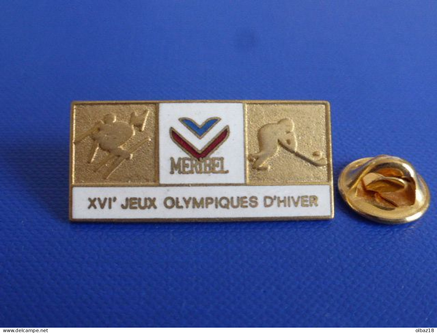 Pin's Albertville 92 - XVIè Jeux Olympiques D'hiver - Méribel Ski Hockey Sur Glace JO 1992 (PH1) - Jeux Olympiques