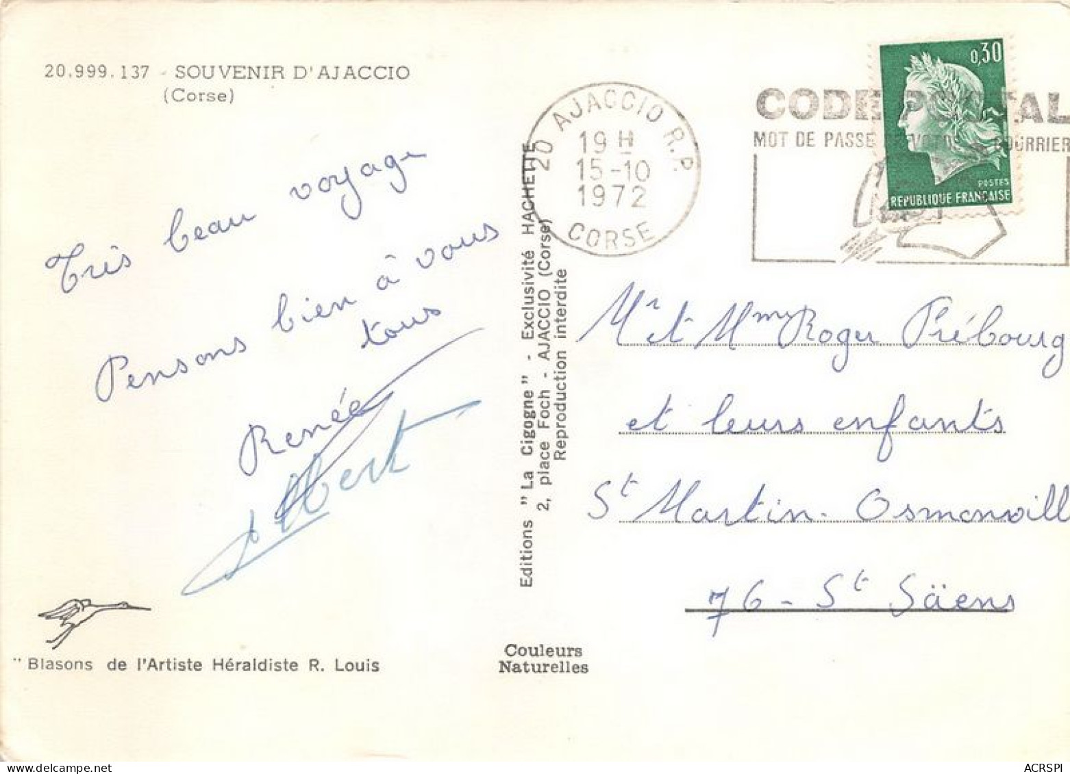 Souvenir D Ajaccio 7(scan Recto-verso) MA1910 - Ajaccio