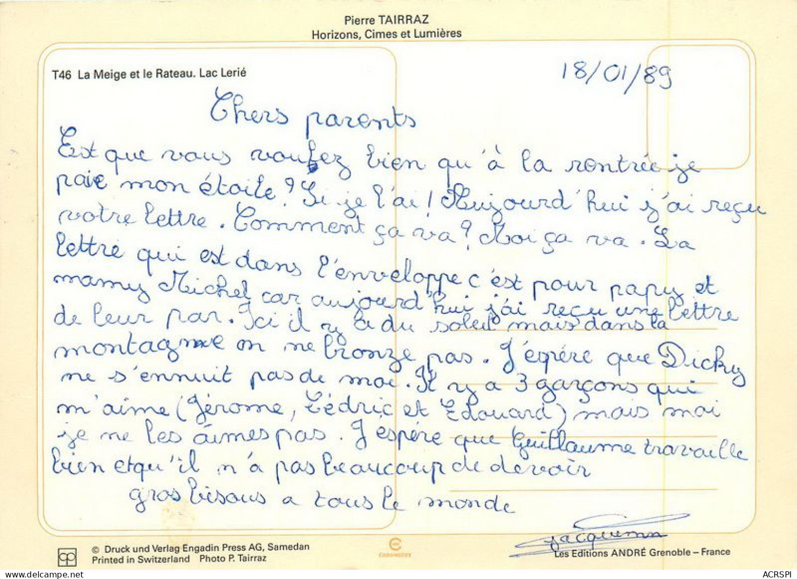 La Meije  Le Rateau Et Le Lac LERIE  33 (scan Recto-verso)MA1918Ter - Serre Chevalier