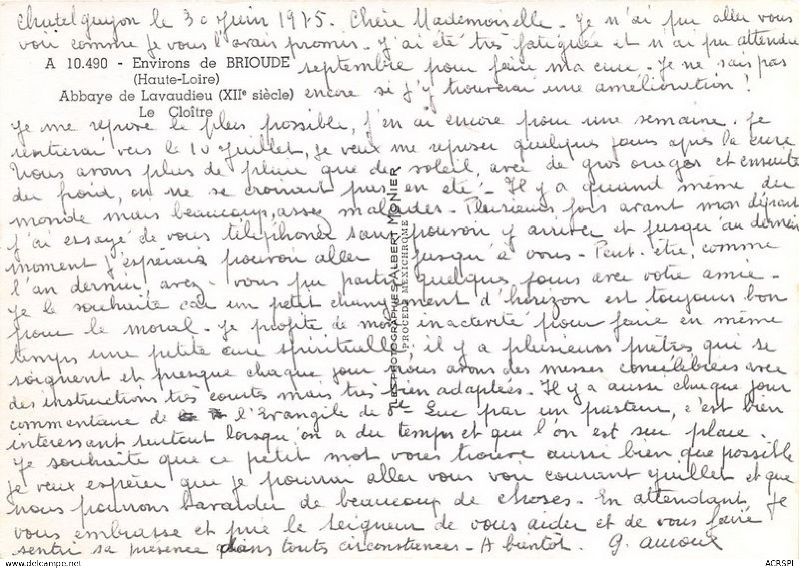 Environs De BRIOUDE Abbaye De Lavaudieu Le Cloitre 17(scan Recto-verso) MA1932 - Brioude
