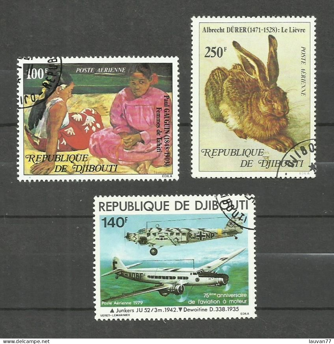 Djibouti POSTE AERIENNE N°125, 126, 130 Cote 4.50€ - Djibouti (1977-...)