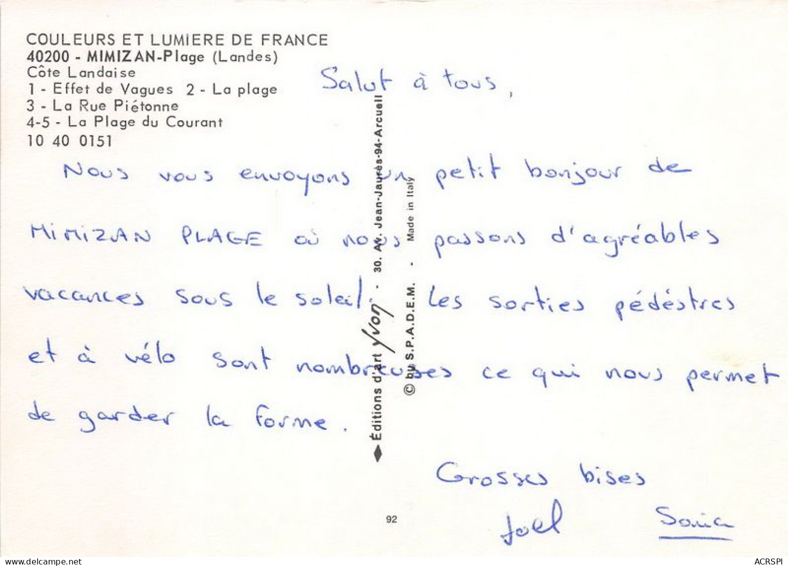 MIMIZAN PLAGE Effet De Vagues La Plage La Rue Pietonne La Plage Du Courant 12(scan Recto-verso) MA1948 - Mimizan Plage