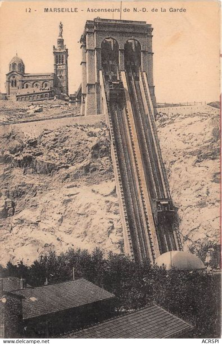 MARSEILLE Ascenseurs De Notre Dame D Ela Garde  17(scan Recto-verso) MA1962 - Notre-Dame De La Garde, Ascenseur