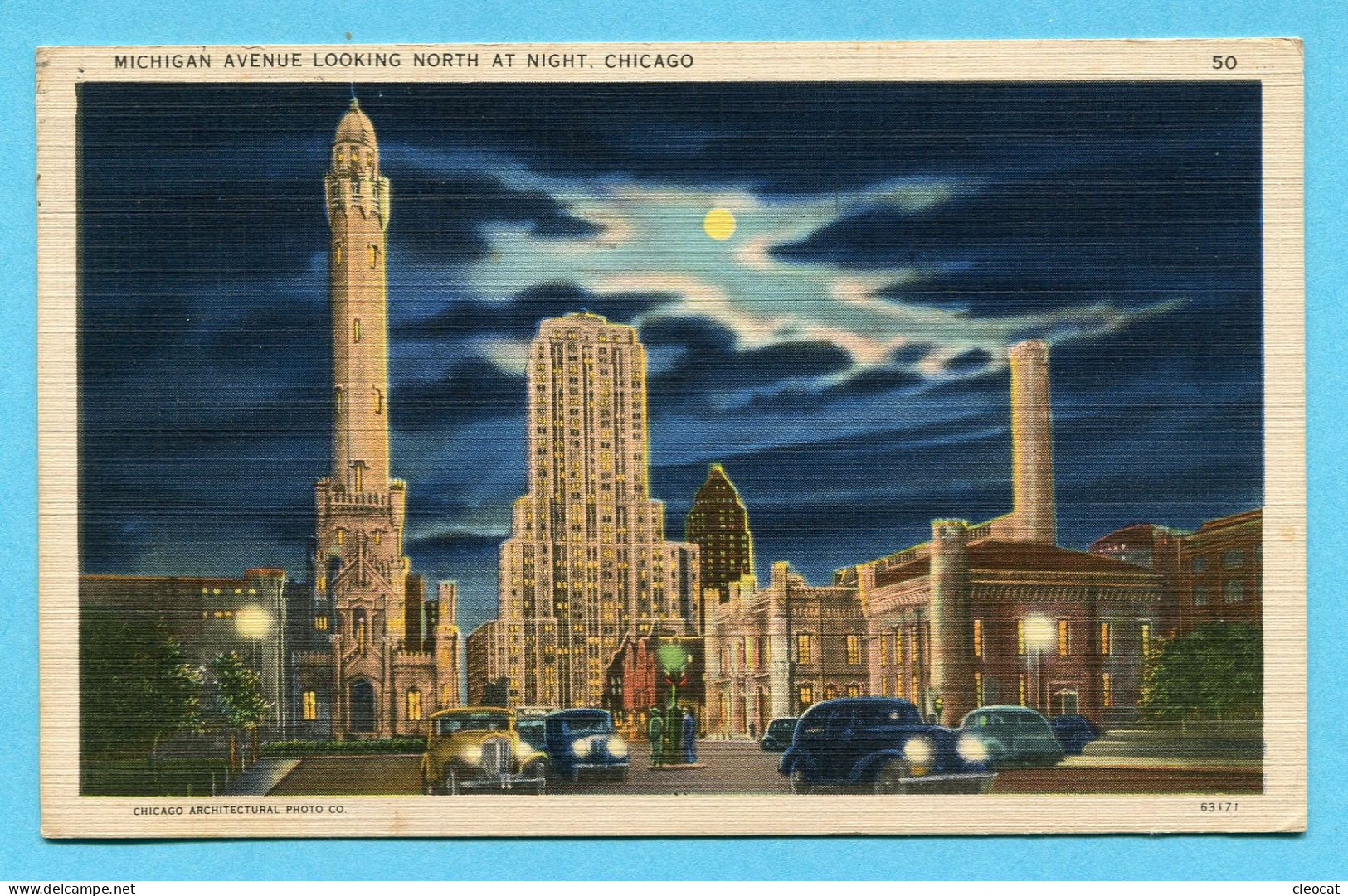 Chicago 1938 - Michigan Avenue Looking North At Night - Chicago