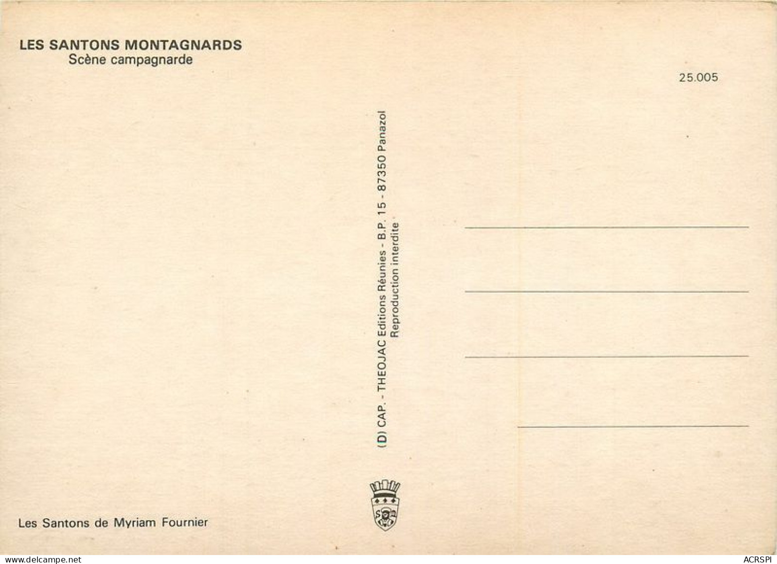 SANTONS Montagnards   Scene Campagnarde  De Myriam FOURNIER  Luberon  Ansouis   32  (scan Recto-verso)MA1970bis - Ansouis