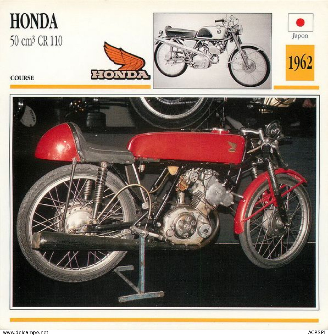 HONDA  50 CR 110 1962 Motocicleta Motorbike Motorrad Motorfiets Motociklas Motorcycle MOTO    12   MA1967Bis - Motos