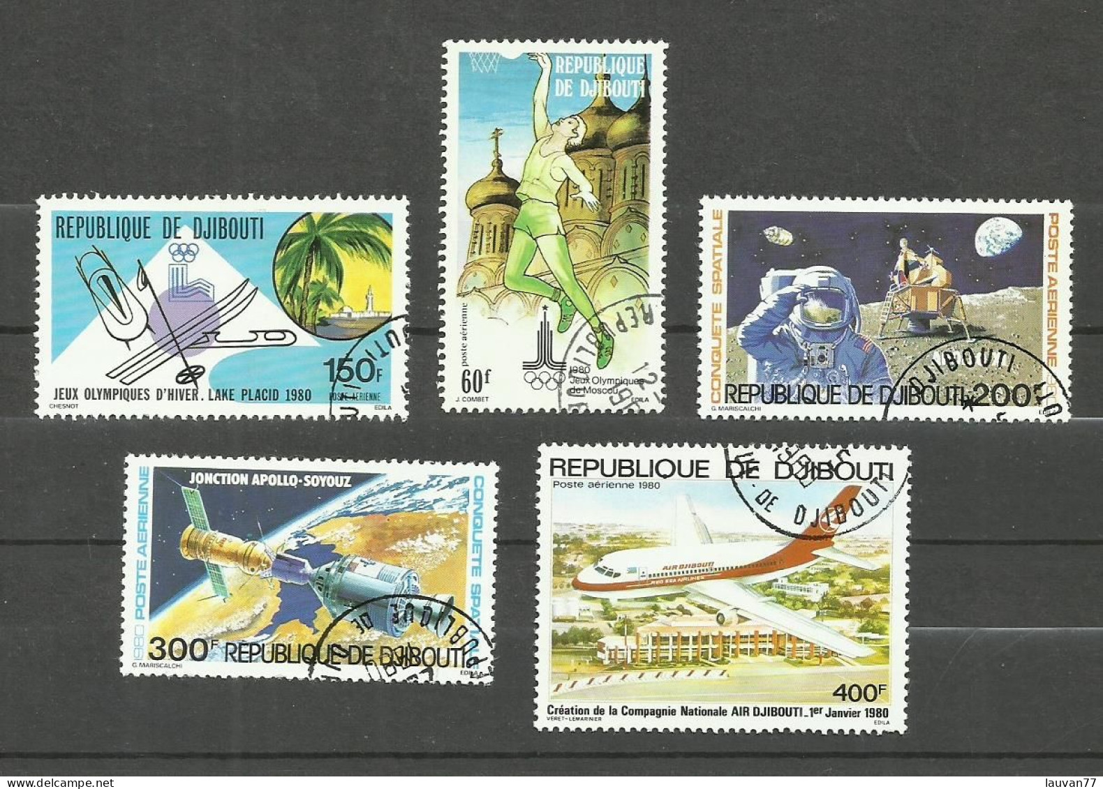 Djibouti POSTE AERIENNE N°134, 135, 138 à 140 Cote 5.80€ - Dschibuti (1977-...)