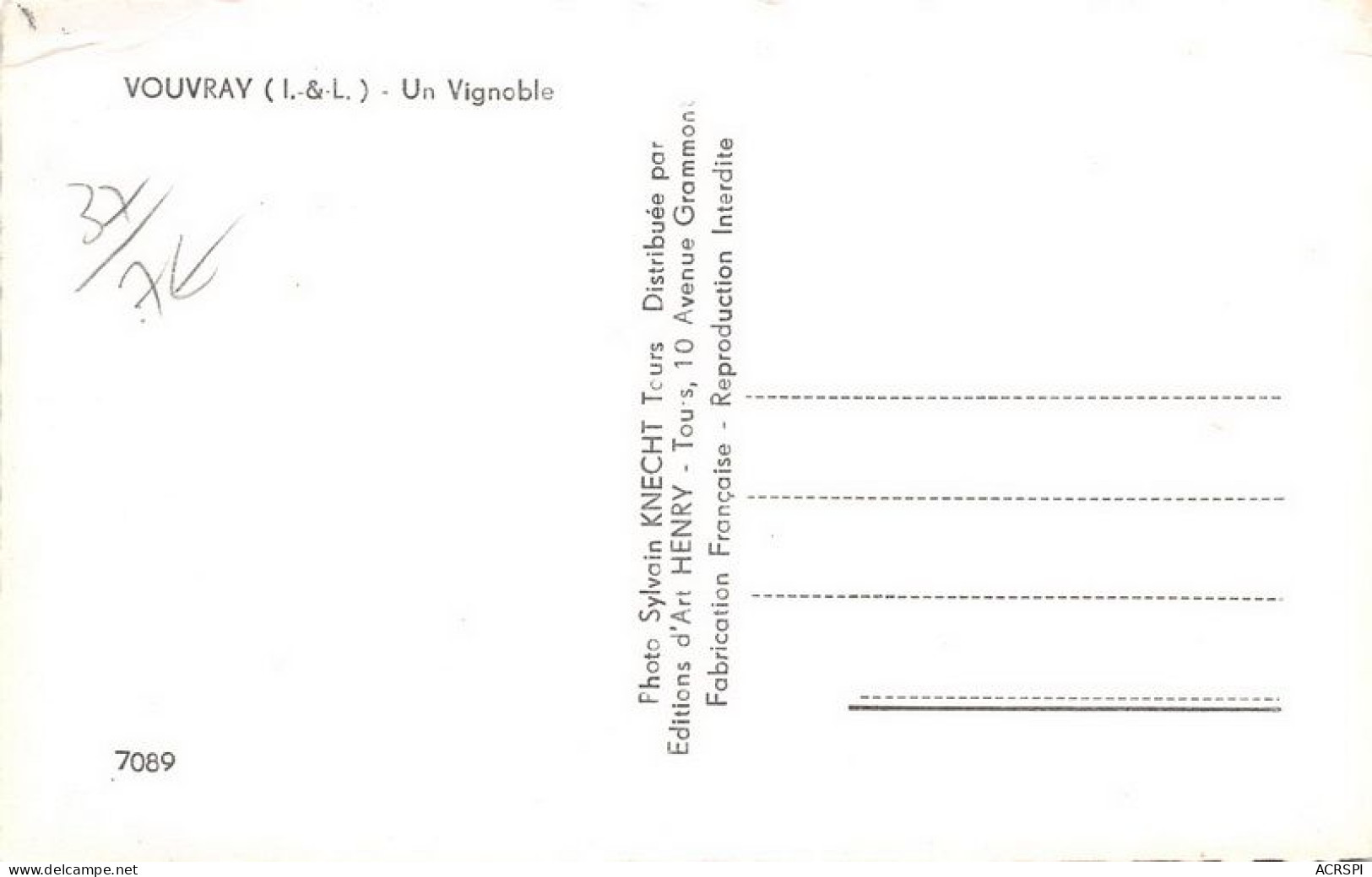 VOUVRAY Un Vignoble 6(scan Recto-verso) MA1976 - Vouvray