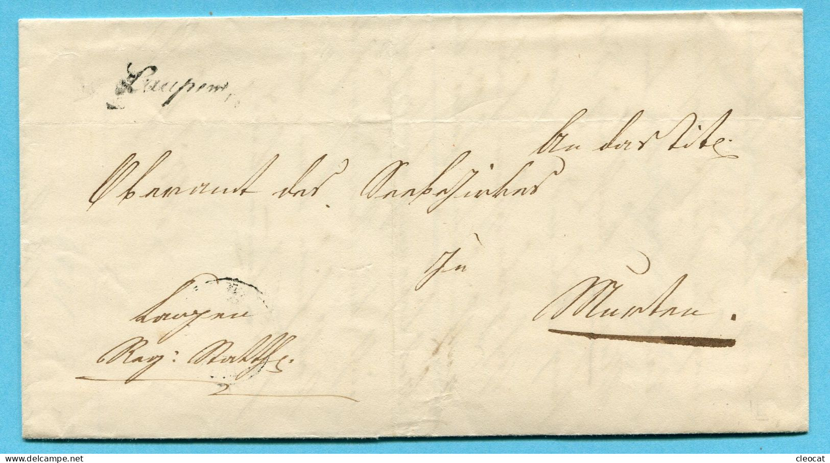 Faltbrief Von Laupen Nach Murten 1849 - ...-1845 Prephilately