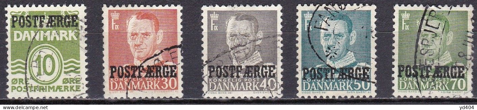 DK212 – DENMARK – 1953-55 – NUMBERS & WAVES / FREDERIC IX – Y&T # 350-367/70 USED 9,50 € - Paquetes Postales