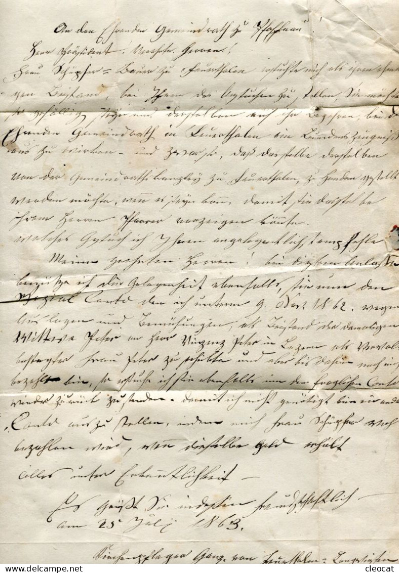 Faltbrief Von Schaffhausen Nach Pfaffnau 1863 - Lettres & Documents