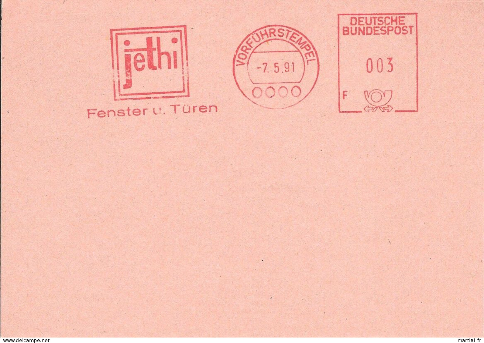 EMA ALLEMAGNE DEUTSCHLAND BUND GERMANY VORFUHRSTEMPEL SPECIMEN BATIMENT FENETRE PORTE JETHI FENSTER TUREN BTP - Other & Unclassified