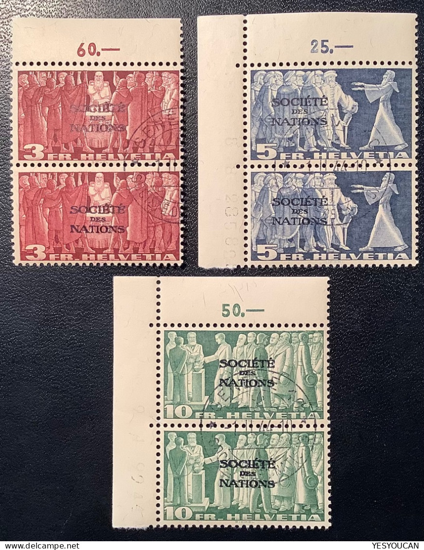 SDN 1939 BOGENECKE #65-67 LUXUS GESTEMPELT S.D.N SOCIÉTÉ DES NATIONS (UN UNO Schweiz Völkerbund Genf  Genève - Dienstmarken