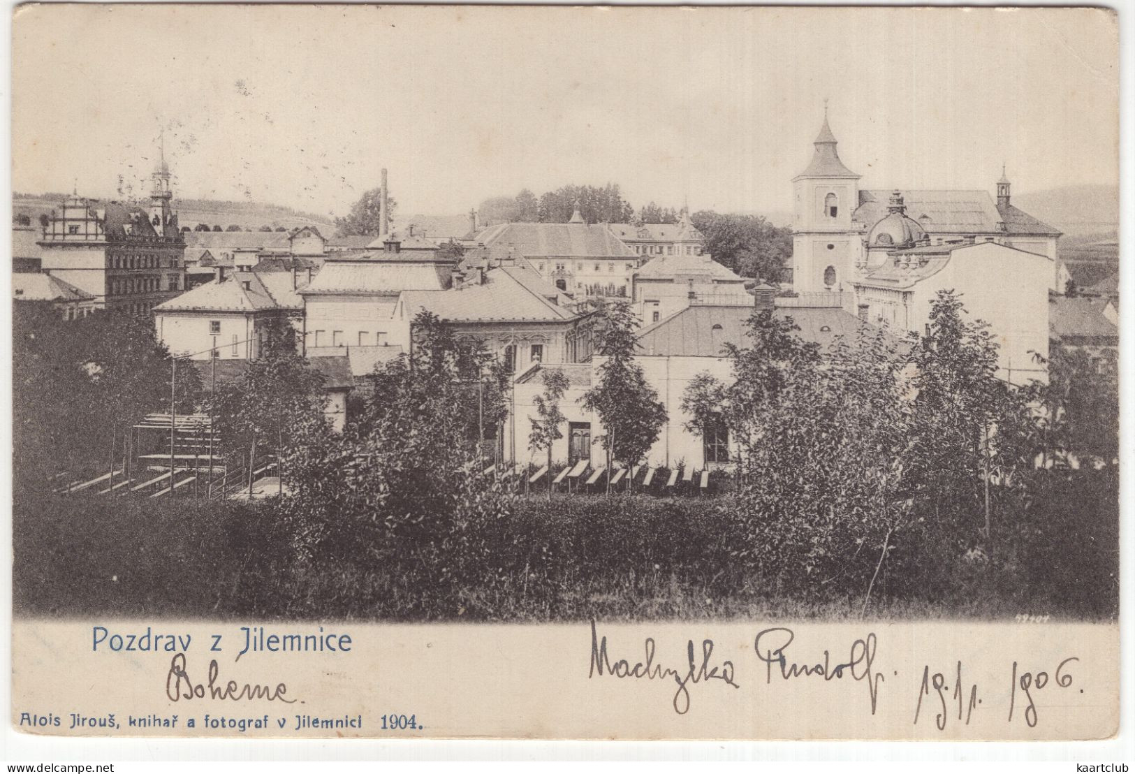 Pozdrav Z Jilemnice - (Starkenbach, Böhmen) - 1906 - (Alois Jirous, Knihar A Fotograf V Jilemnici, 1904.) -  (Czech) - Boehmen Und Maehren