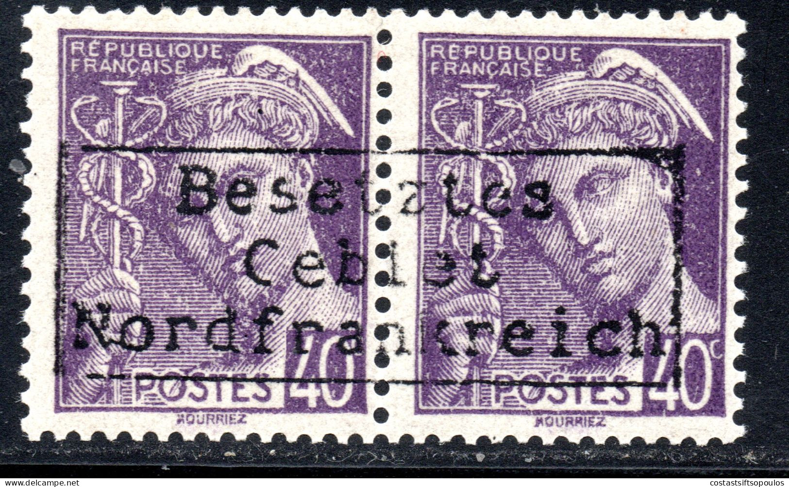 2771.FRANCE,GERMANY,GOUDEKERQUE,1940 Y.T.5 MNH,WW II,HERMES - Oorlogszegels