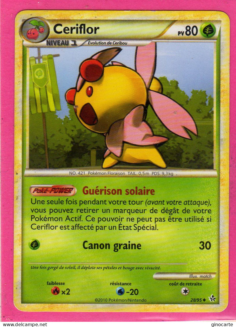 Carte Pokemon Francaise 2010 Heart Gold Dechainement 28/95 Ceriflor 80pv Bon Etat - HeartGold SoulSilver