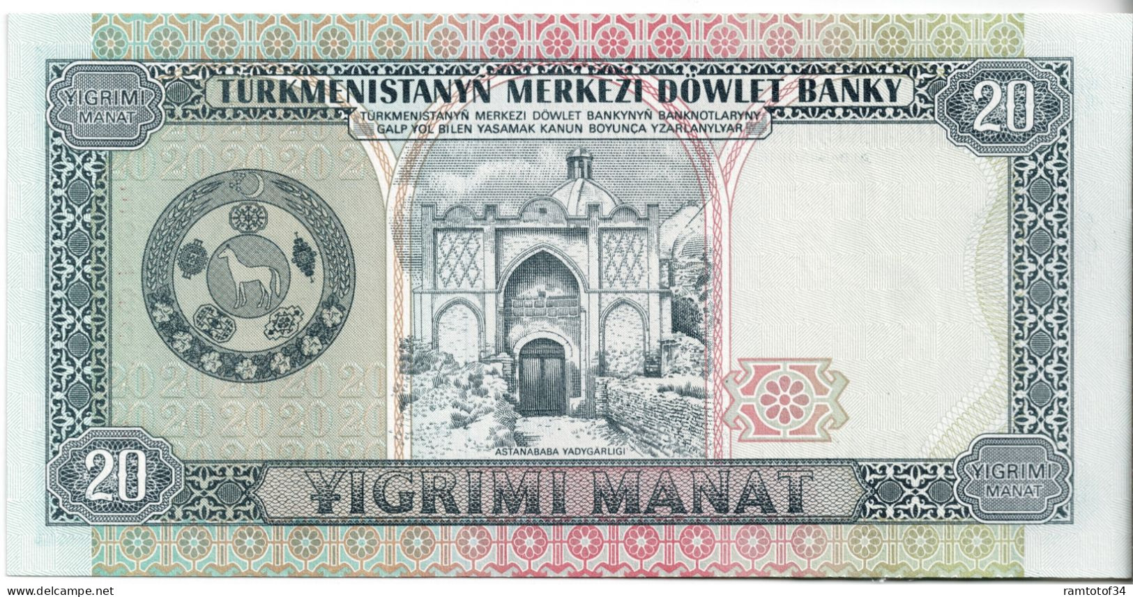 Turkménistan - 20 Manat 1995 UNC - Turkmenistan