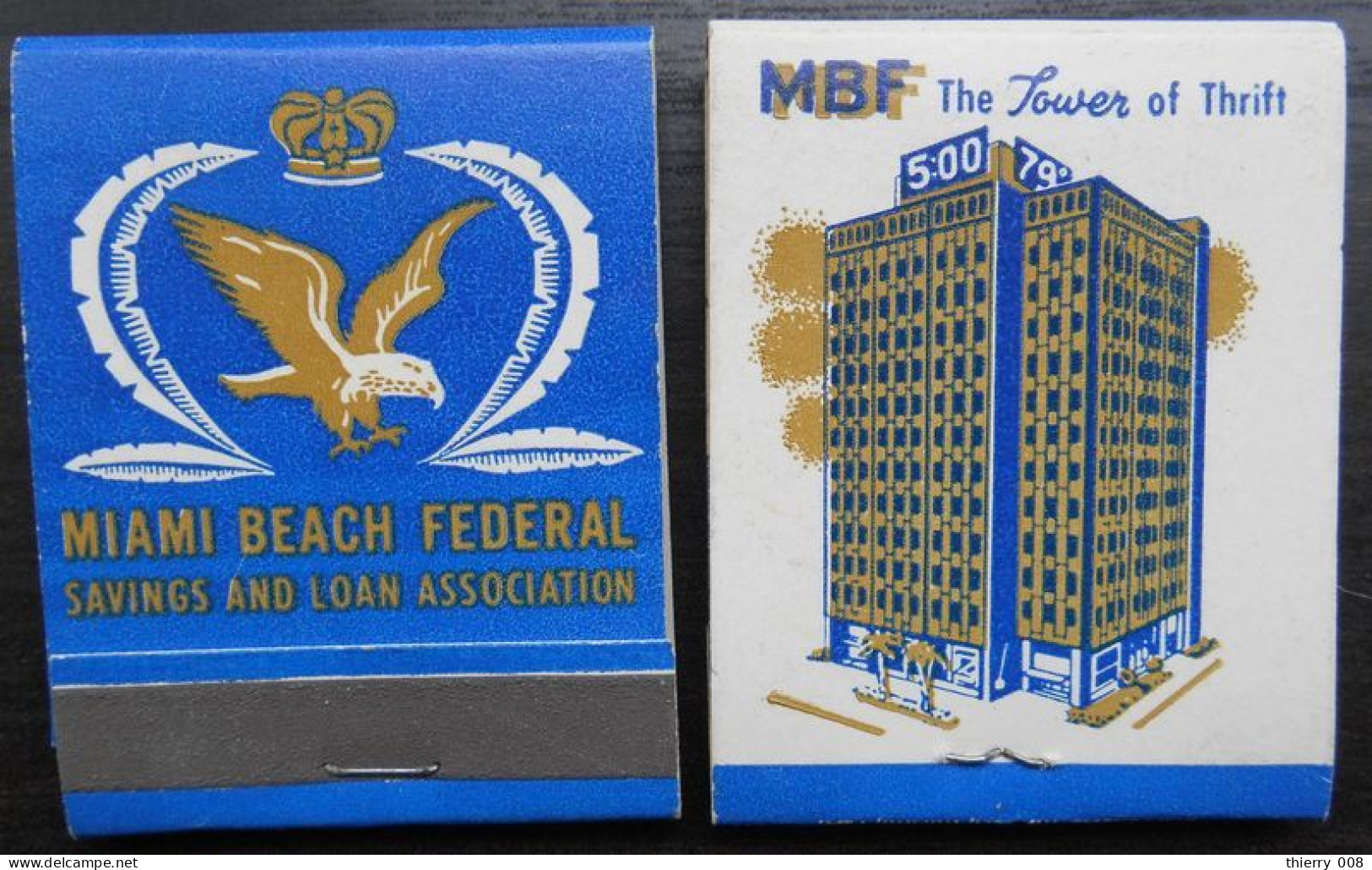 Pochette Allumettes Miami Beach Federal Savings And Loan Association MBF The Lover Of Thrift - Boites D'allumettes