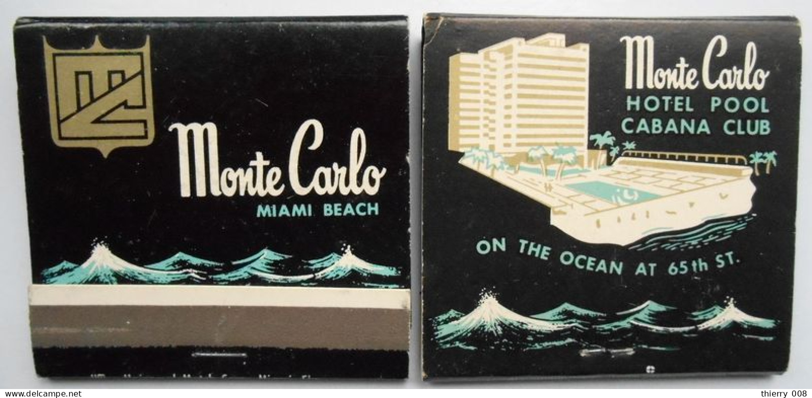 Pochette Allumettes Monte Carlo Miami Beach Hotel Pool Cabana Club - Matchboxes