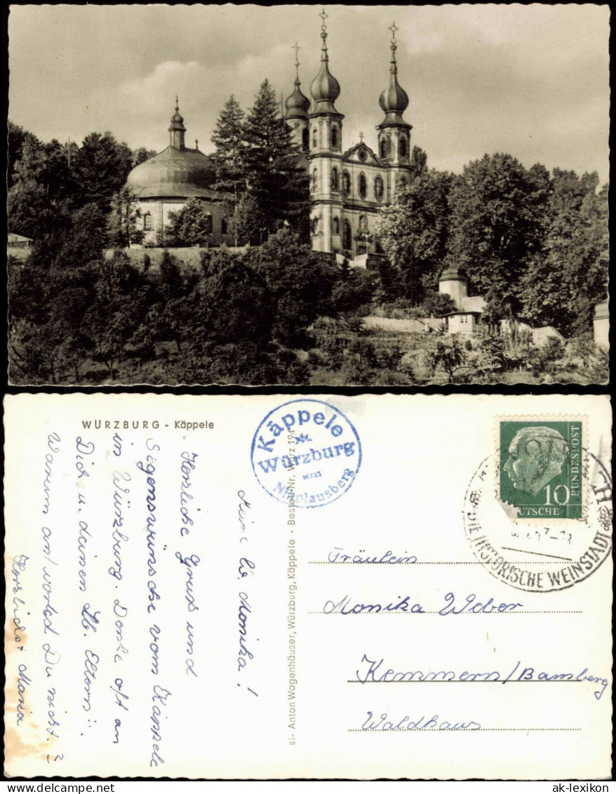 Ansichtskarte Würzburg Käppele - Wallfahrtskirche Mariä Heimsuchung 1957 - Wuerzburg