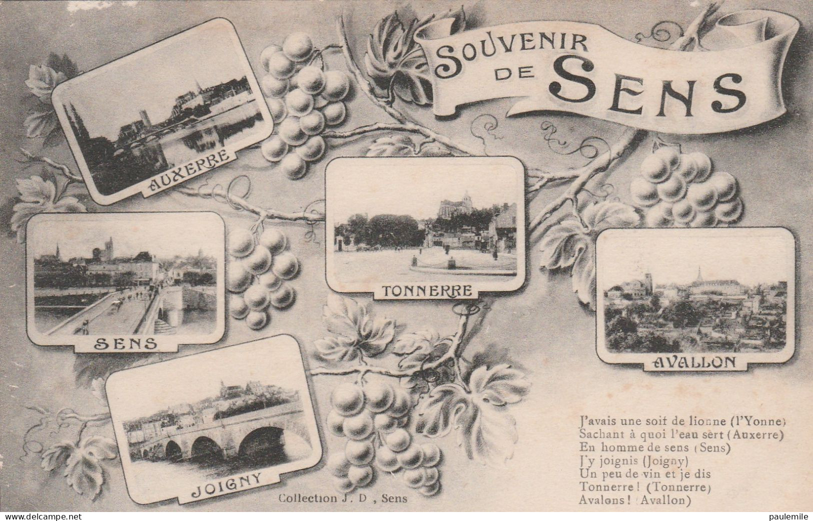 CPA   T 83  SOUVENIR DE  SENS        ECRITE - Souvenir De...