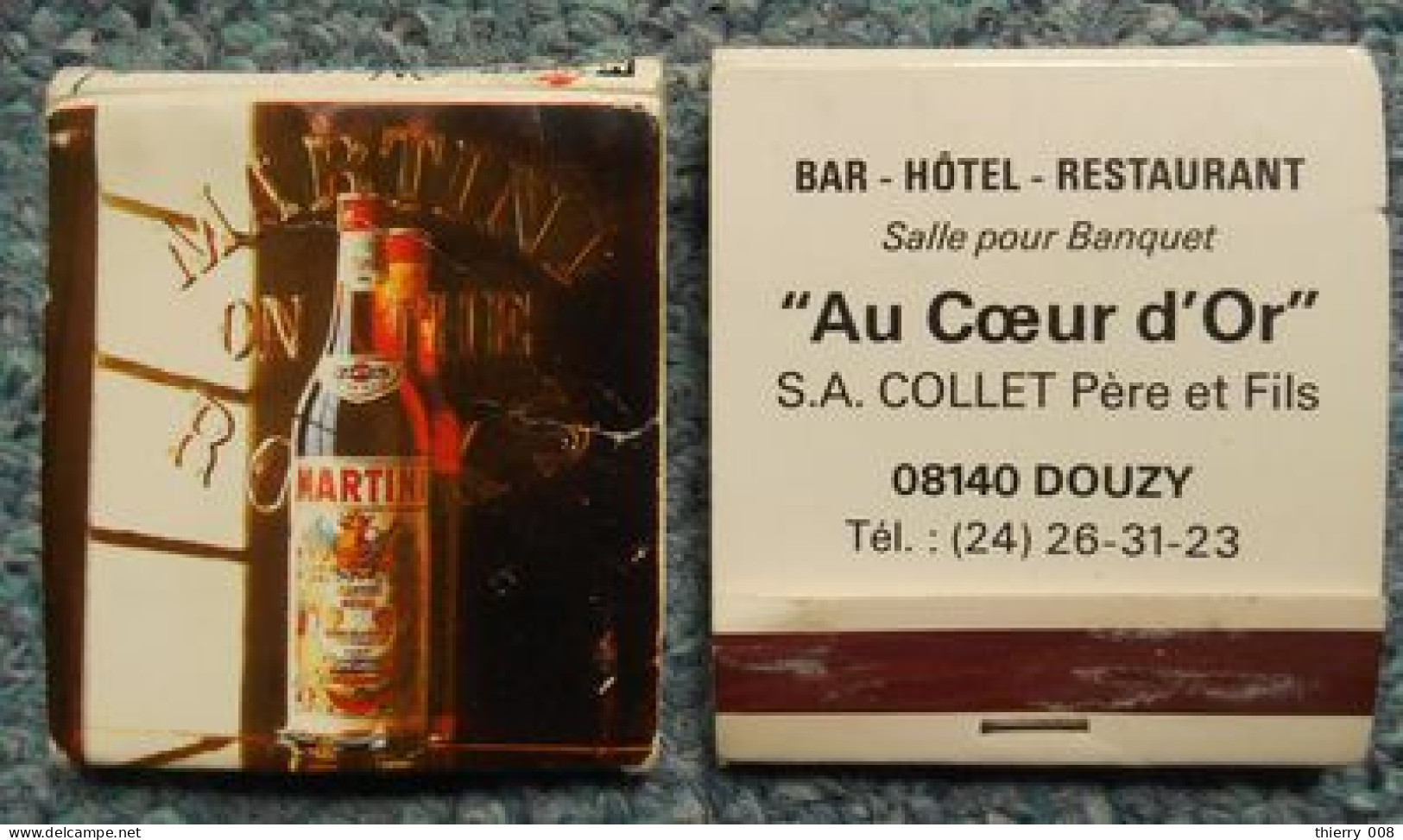 25 Pochettes Allumettes Au Coeur D'Or Douzy Ardennes Bar Hotel Restaurant Entamé - Matchboxes