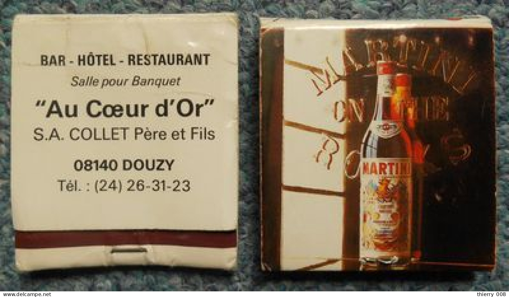 25 Pochettes Allumettes Au Coeur D'Or Douzy Ardennes Bar Hotel Restaurant Entamé - Matchboxes