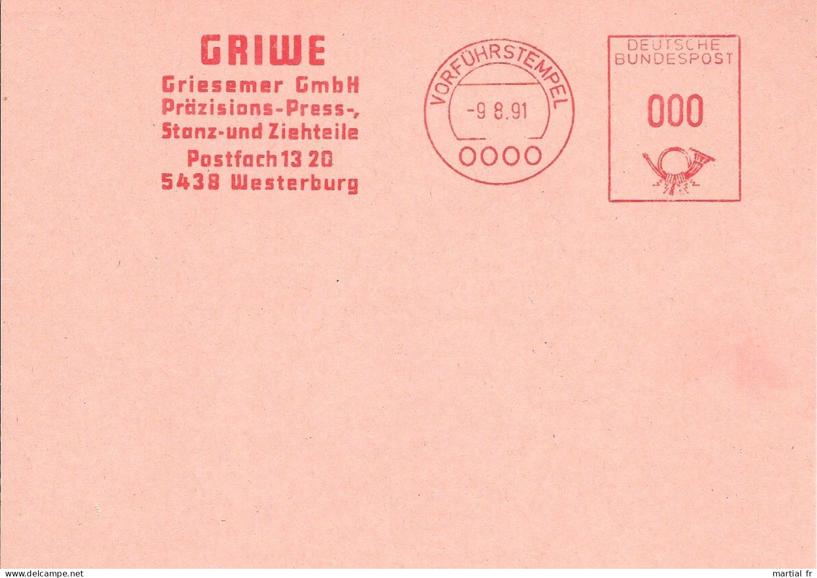 EMA ALLEMAGNE DEUTSCHLAND WESTERBURG VORFUHRSTEMPEL SPECIMEN TOOL MACHINE PRESSE TRACTION STANZEN GRIWE OUTIL - Fabriken Und Industrien