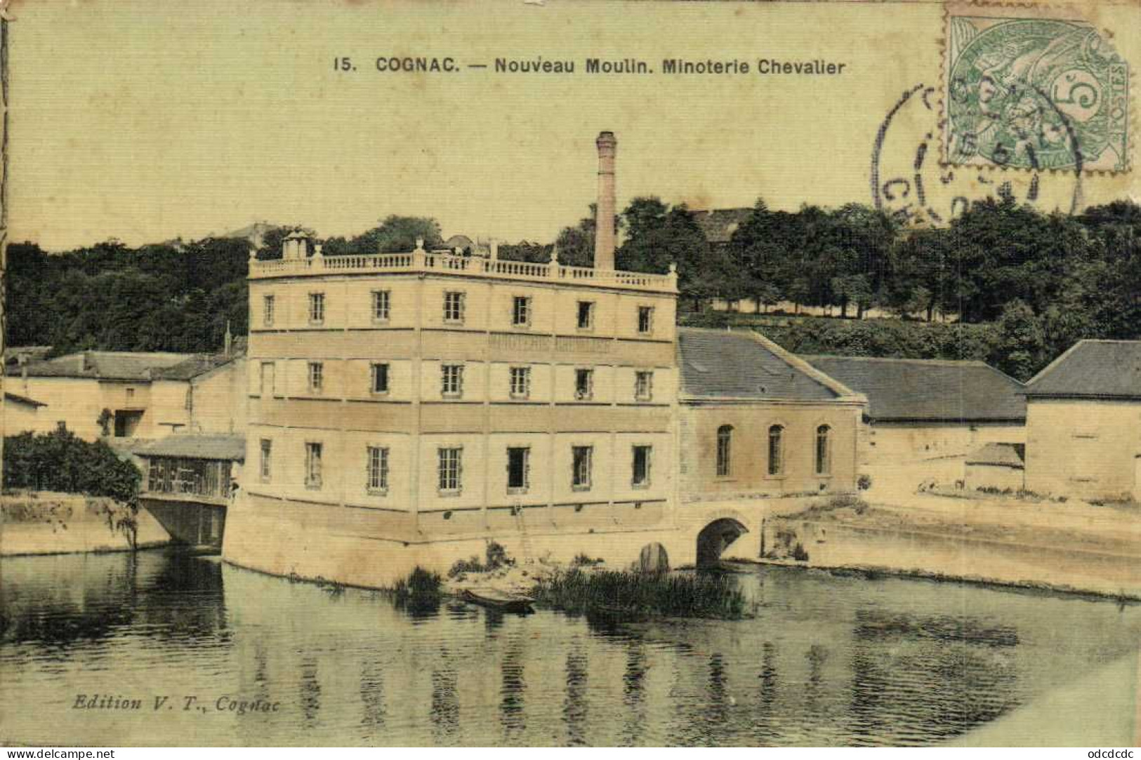 COGNAC Nouveau Moulin ,Minoterie Chevalier Colorisée Toilée RV - Cognac