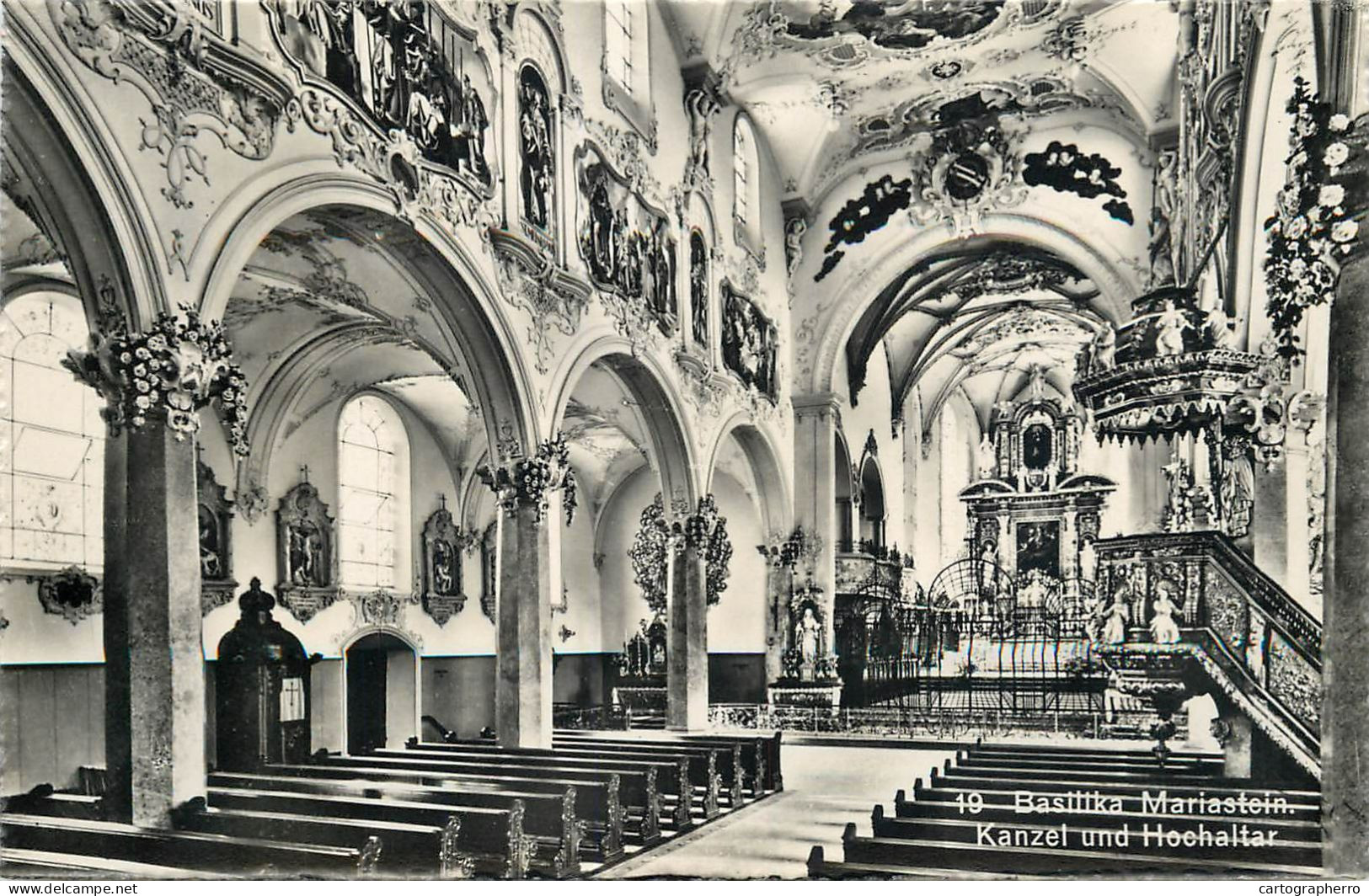 Austria Basilika Mariastein Inneres Kanzel Und Hochaltar - Iglesias Y Las Madonnas