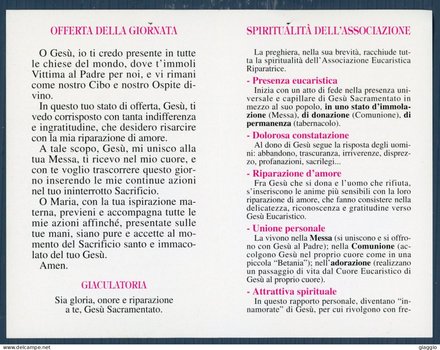 °°° Santino N. 8651 - Gesù E L'anima Riparatrice °°° - Religion & Esotericism