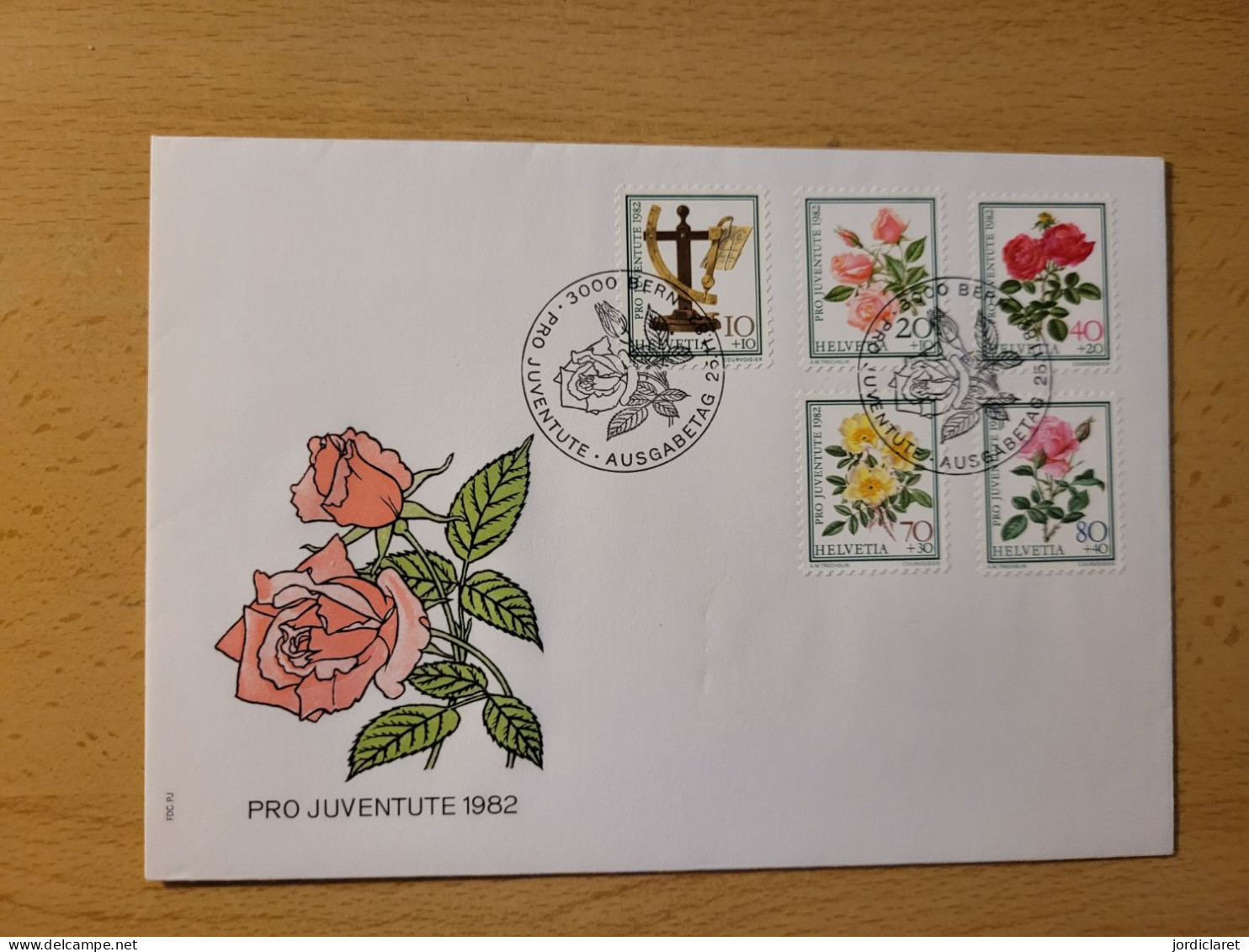 FDC Suiza 1982 - Rosas