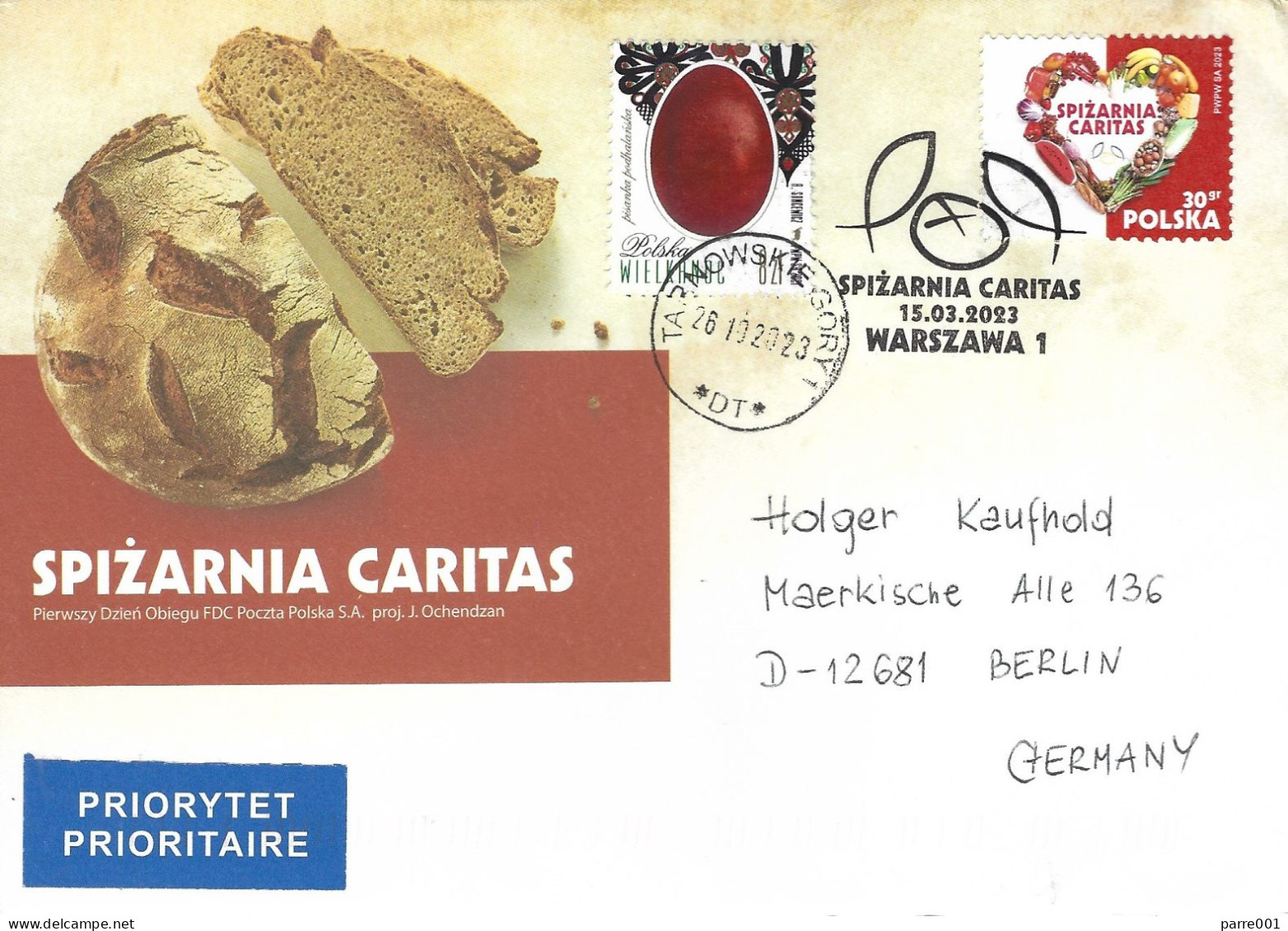 Poland 2023 Warsaw Gastronomy Food Bread Caritas Easter Egg Cover - Food