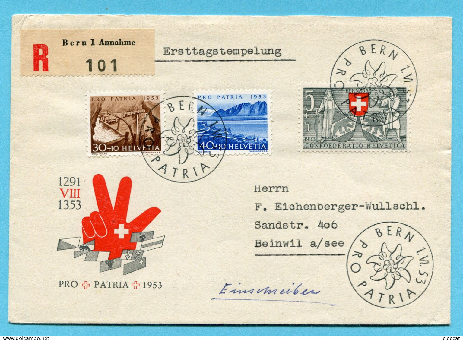 Ersttagsbrief Pro Patria 1953 Auf P2 - Storia Postale