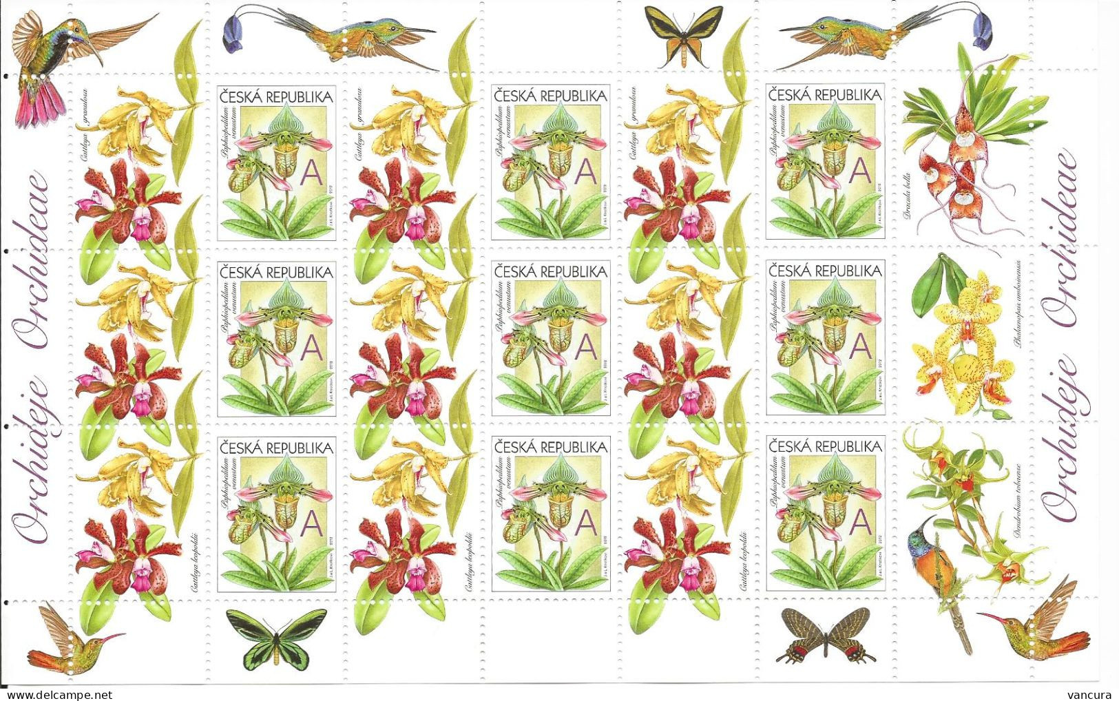 A 745 Czech Republic ORCHID 2012 Humming Bird Butterfly - Unused Stamps