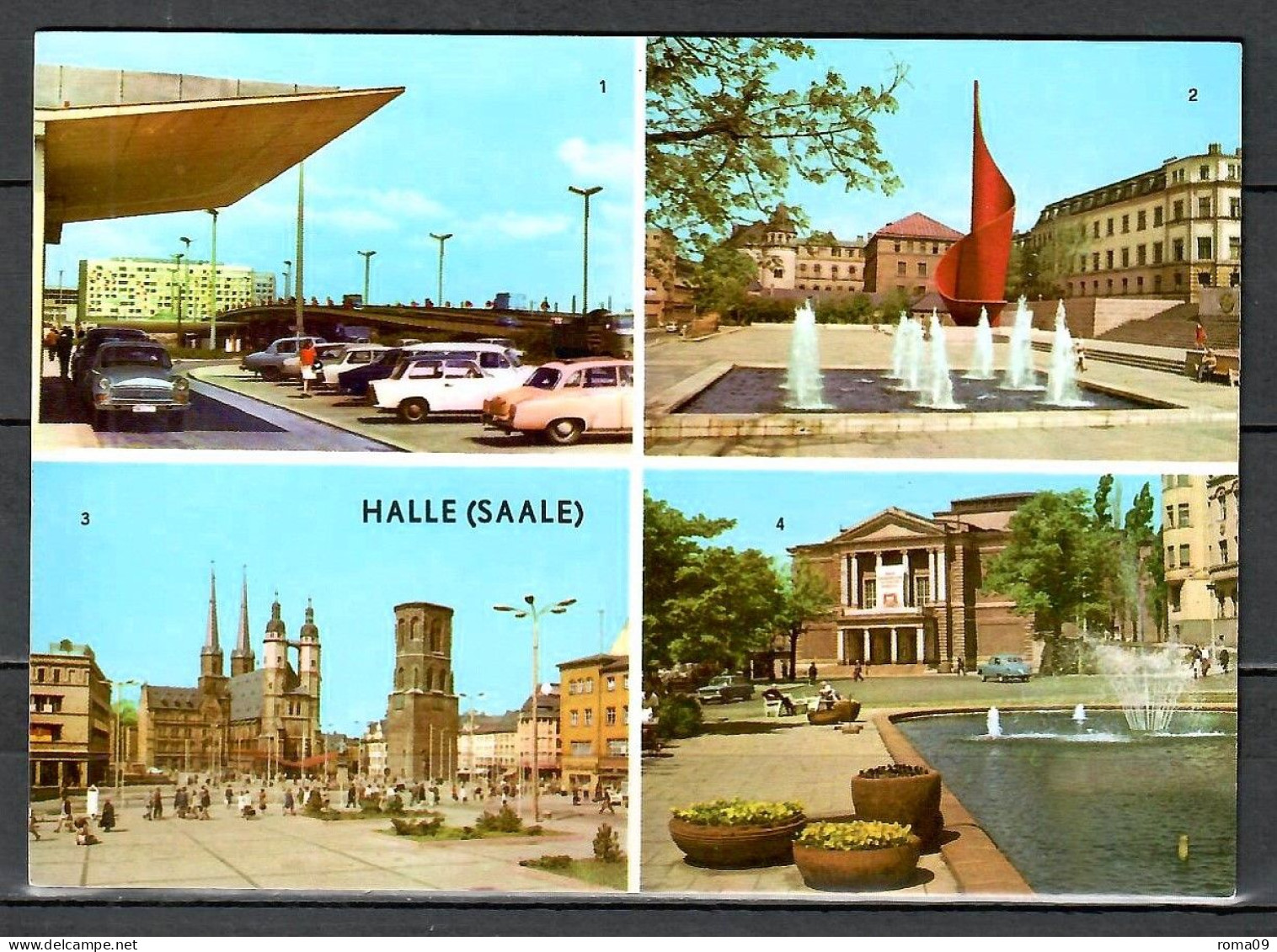 Halle / Saale; Markt, Theater Des Friedens, Fahnenmonument "Flamme Des Friedens"; B-482 - Halle (Saale)