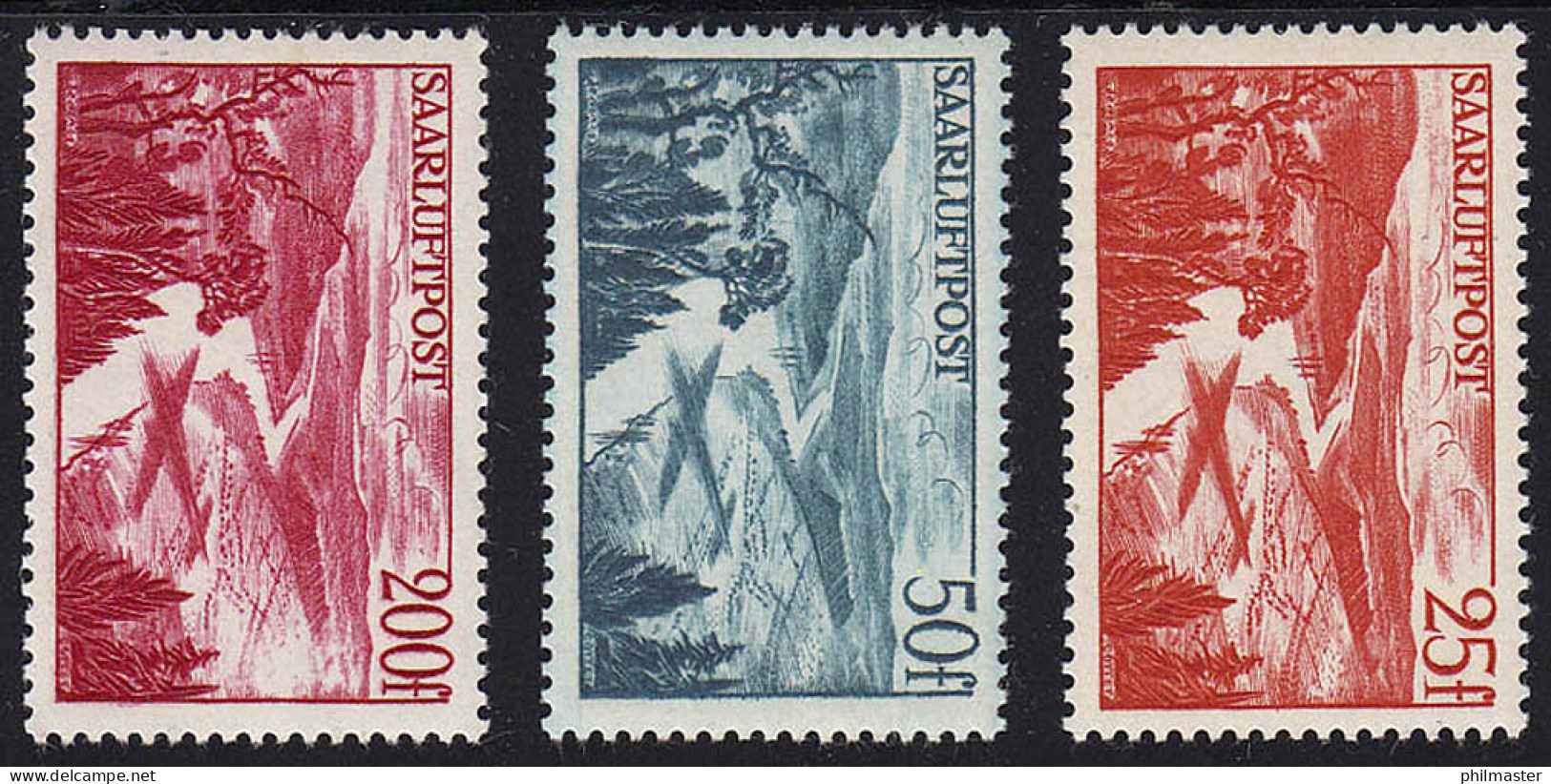 252-254 Saar-Flugpostmarken 1948 - Satz ** - Neufs