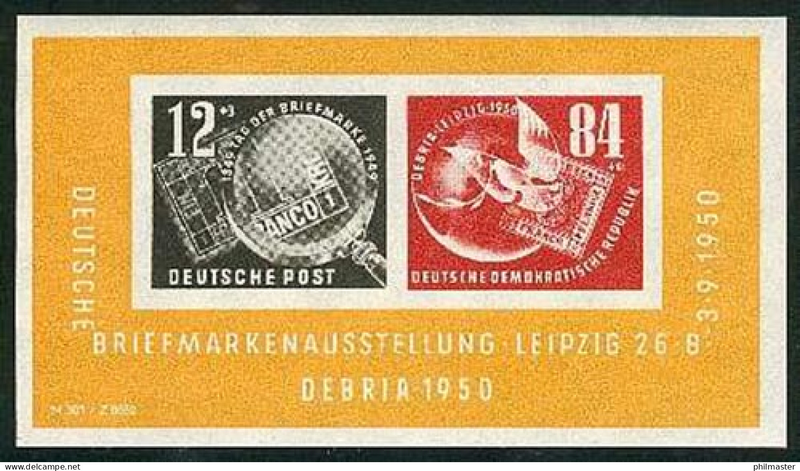 Block 7 DEBRIA Leipzig 1950, Postfrisch ** / MNH - Neufs