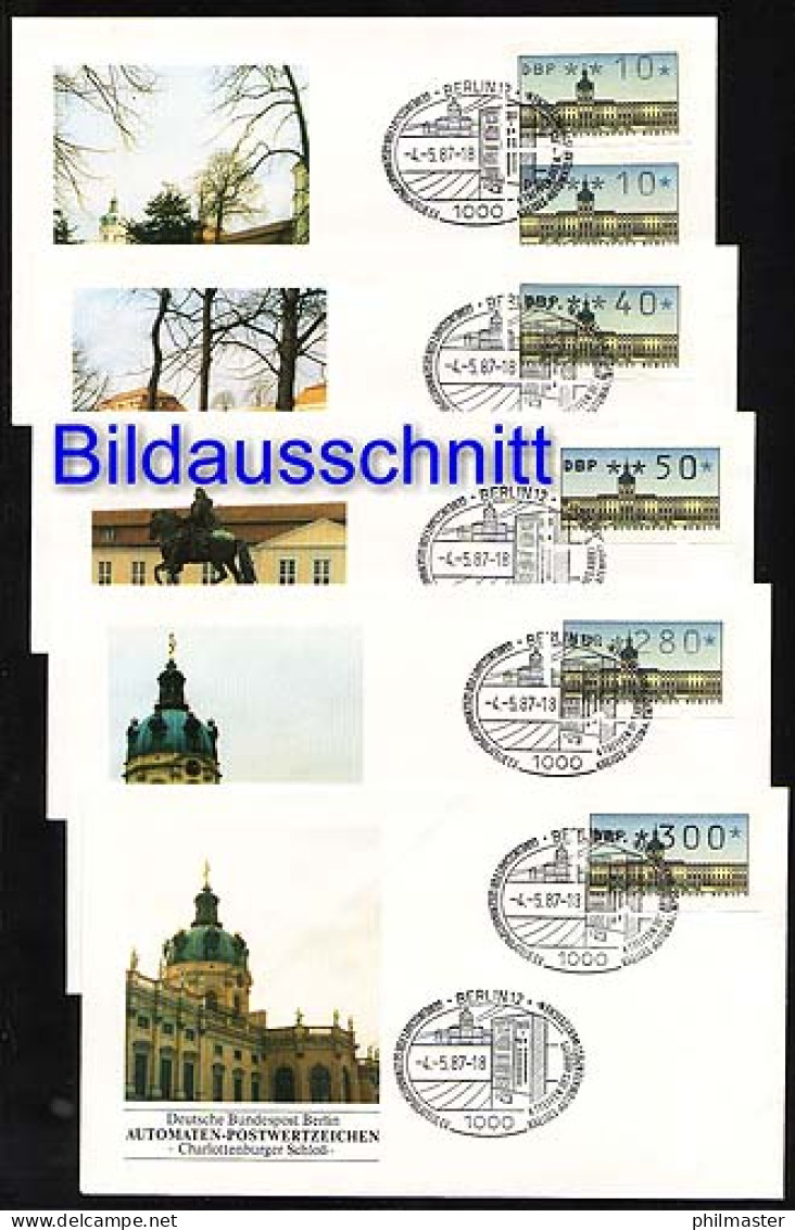 ATM Berlin, 14 Werte Komplett 10-300, Satz Auf 14 FDC ESSt BERLIN 4.5.1987 - Rollenmarken