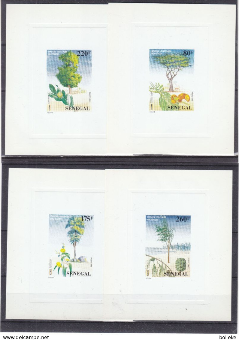 Arbres - Fruits - Senegal - Yvert 1198 / 1201 - Feuillets De Luxe - Papier Carton - - Trees