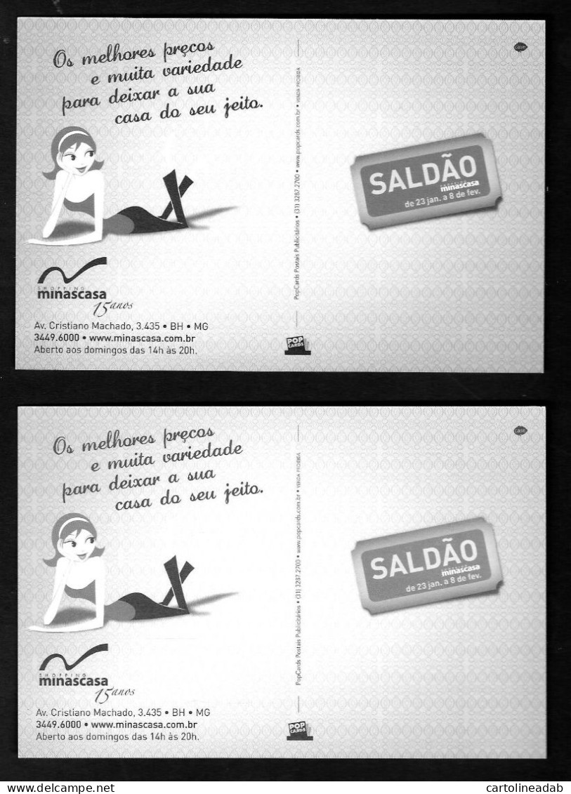 [MD9113] CPM - SERIE DI 2 CARTOLINE - MINASCASA SHOPPING SALDAO - PERFETTE - Non Viaggiate - Publicidad