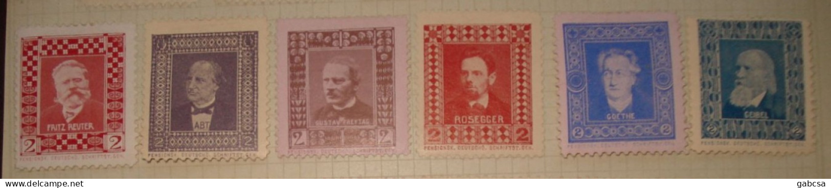 6 Old Posterstamps Persons - Erinofilia