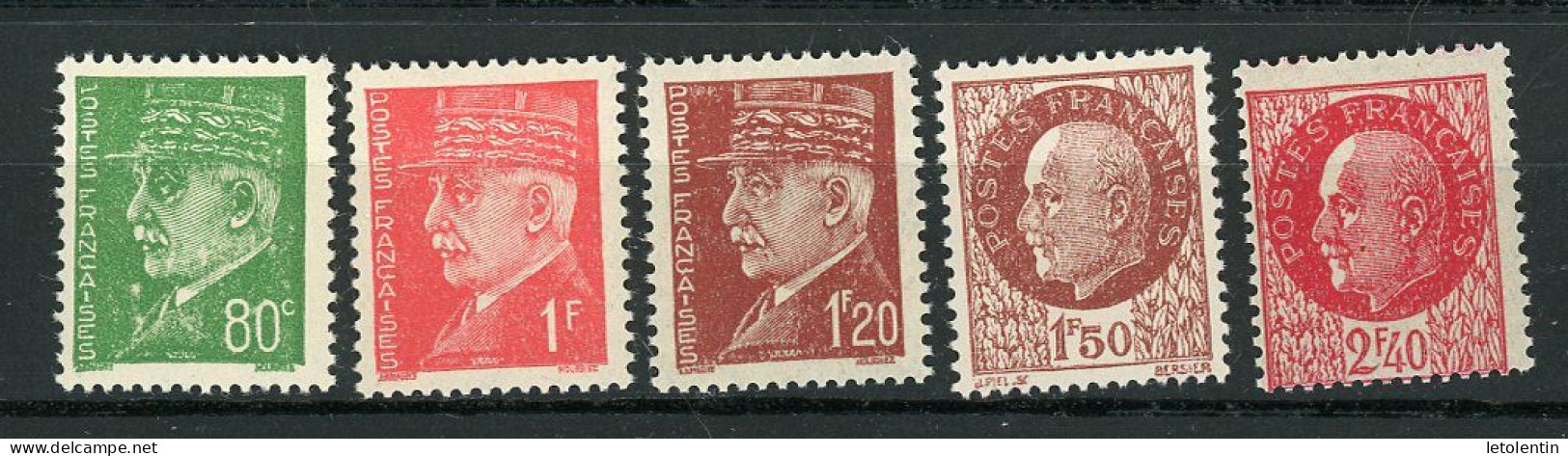 FRANCE - PETAIN  - N° Yvert 513+514+515+517+519 ** - 1941-42 Pétain