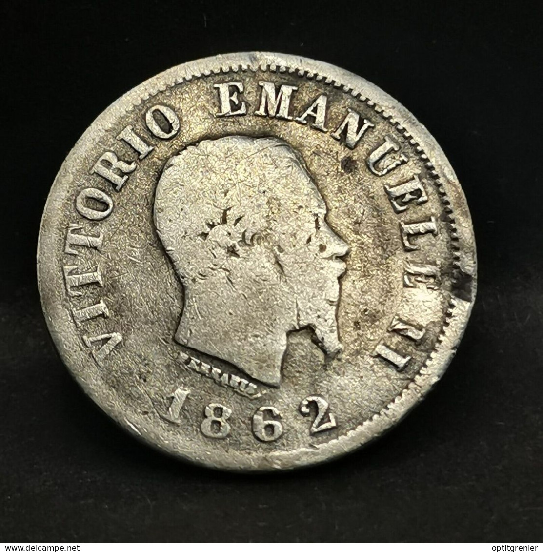 50 CENTESIMI ARGENT 1862 N VICTOR EMMANUEL II 630433 Ex. ITALIE / ITALIA SILVER - 1861-1878 : Vittoro Emanuele II